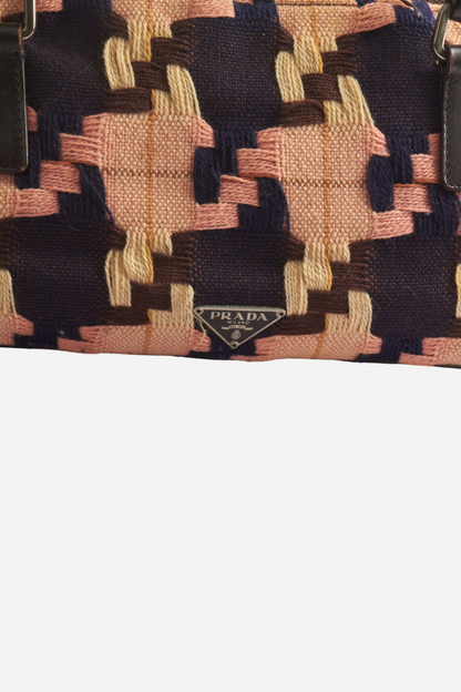 Prada S/S00 Brown Leather Houndstooth Bag