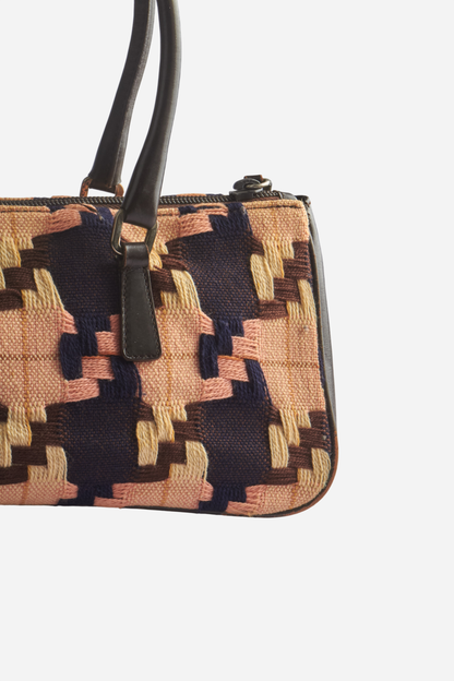 Prada S/S00 Brown Leather Houndstooth Bag