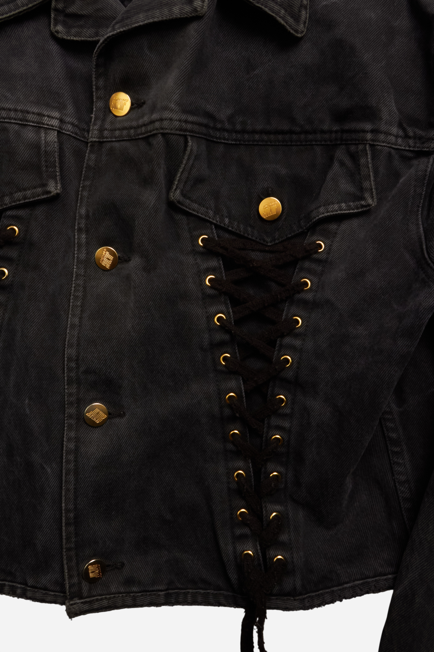 Jean Paul Gaultier Black Laced Denim Jacket