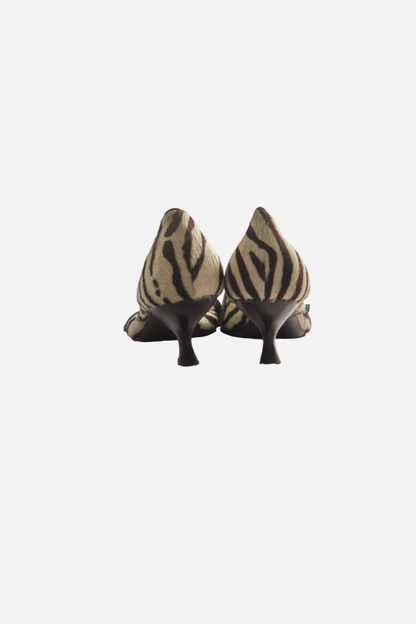 Prada S/S02 Pony Hair Zebra Heels