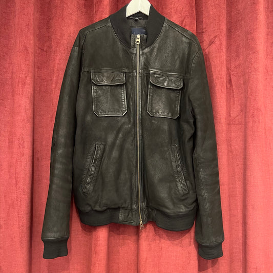 Armani black leather jacket