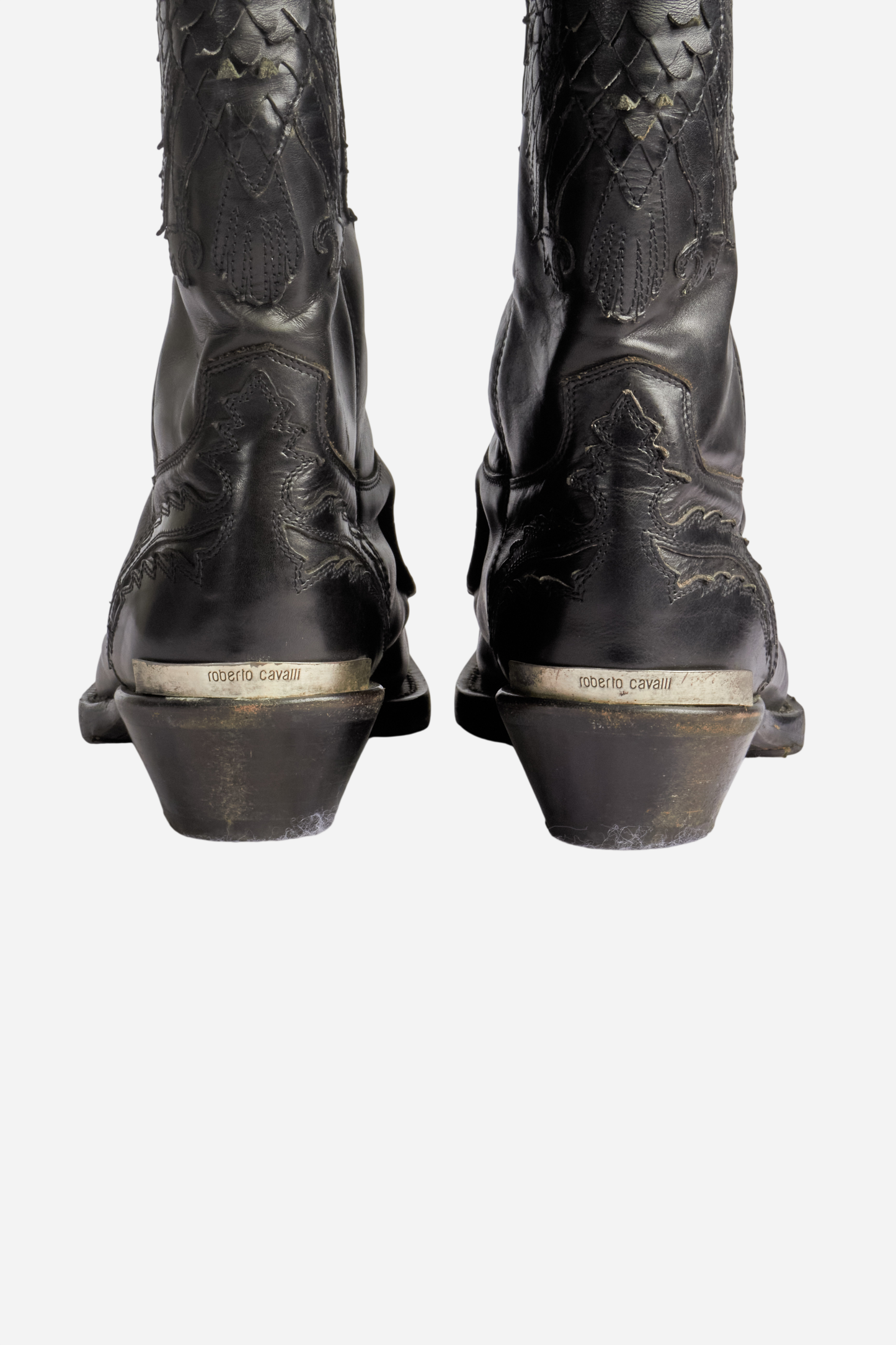 Roberto Cavalli Black Leather Boots