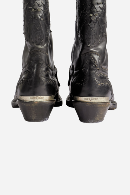 Roberto Cavalli Black Leather Boots