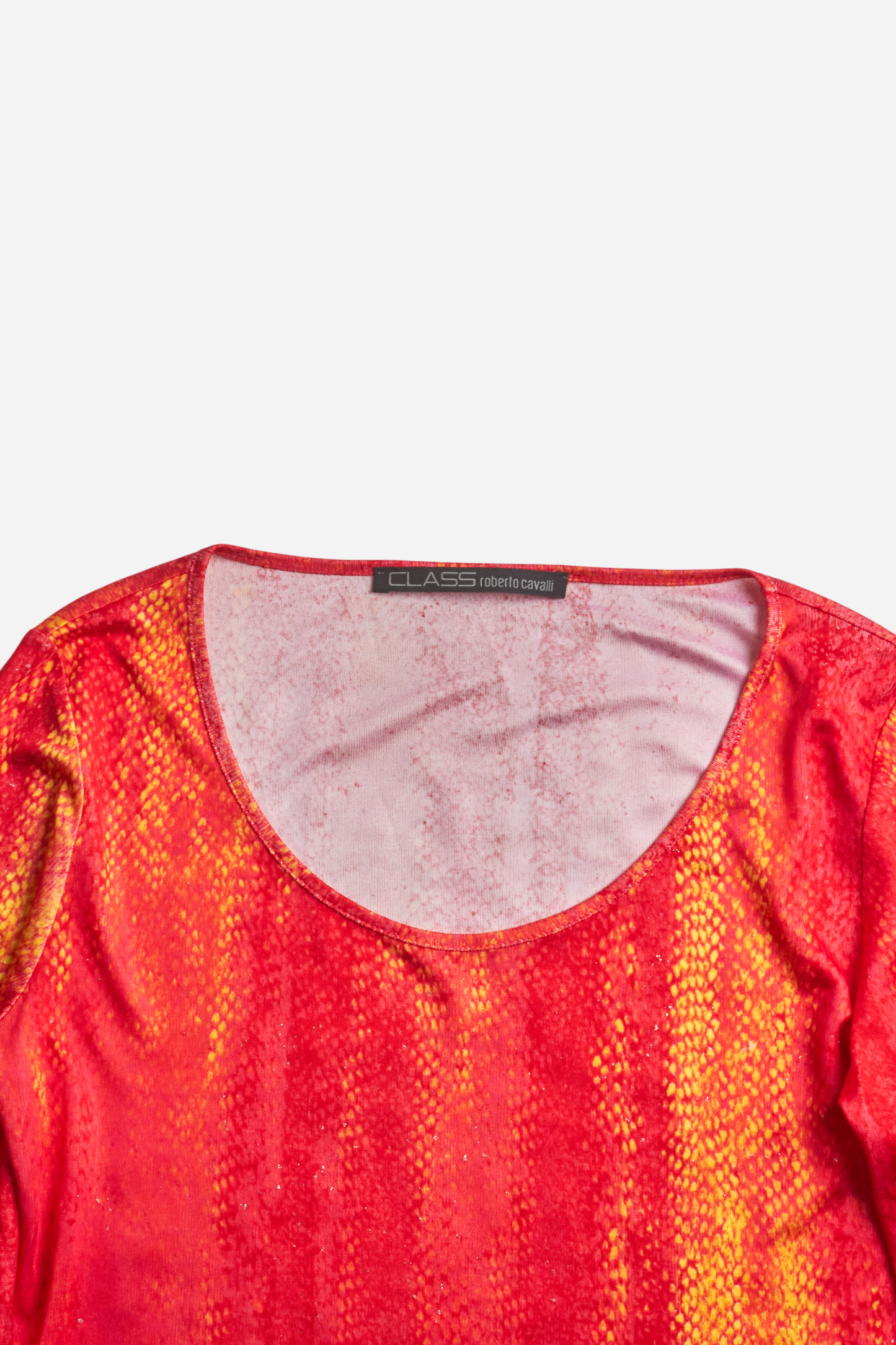 Roberto Cavalli Red Orange Mermaid Print Set