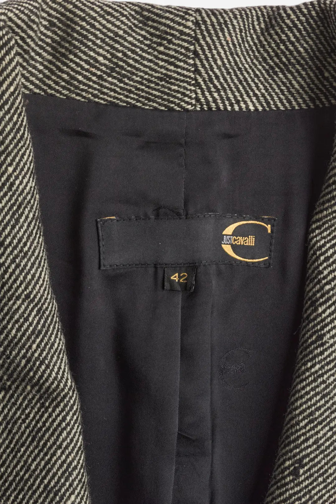 Cavalli Grey Wool Cropped Blazer