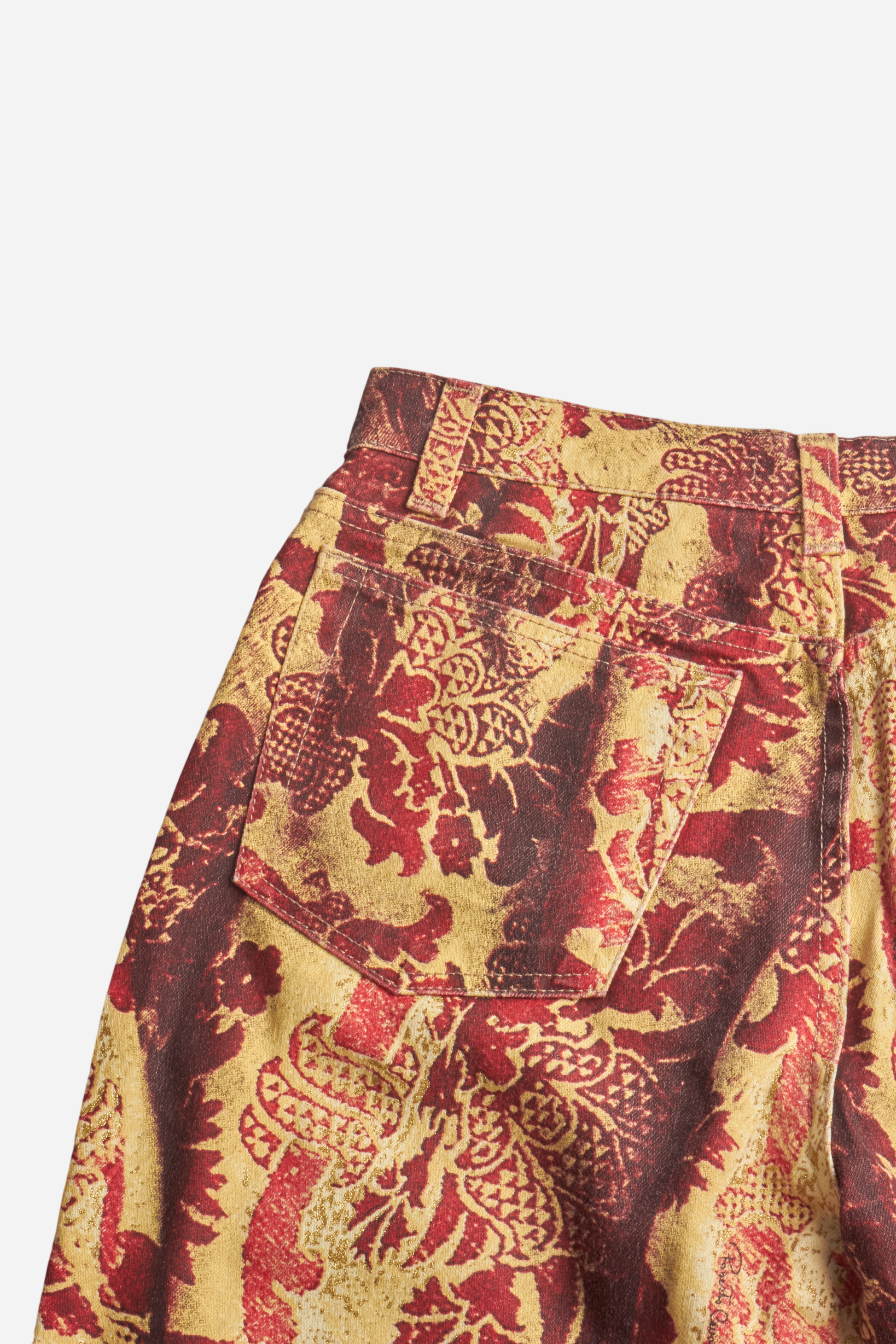 Roberto Cavalli Red Printed Pants