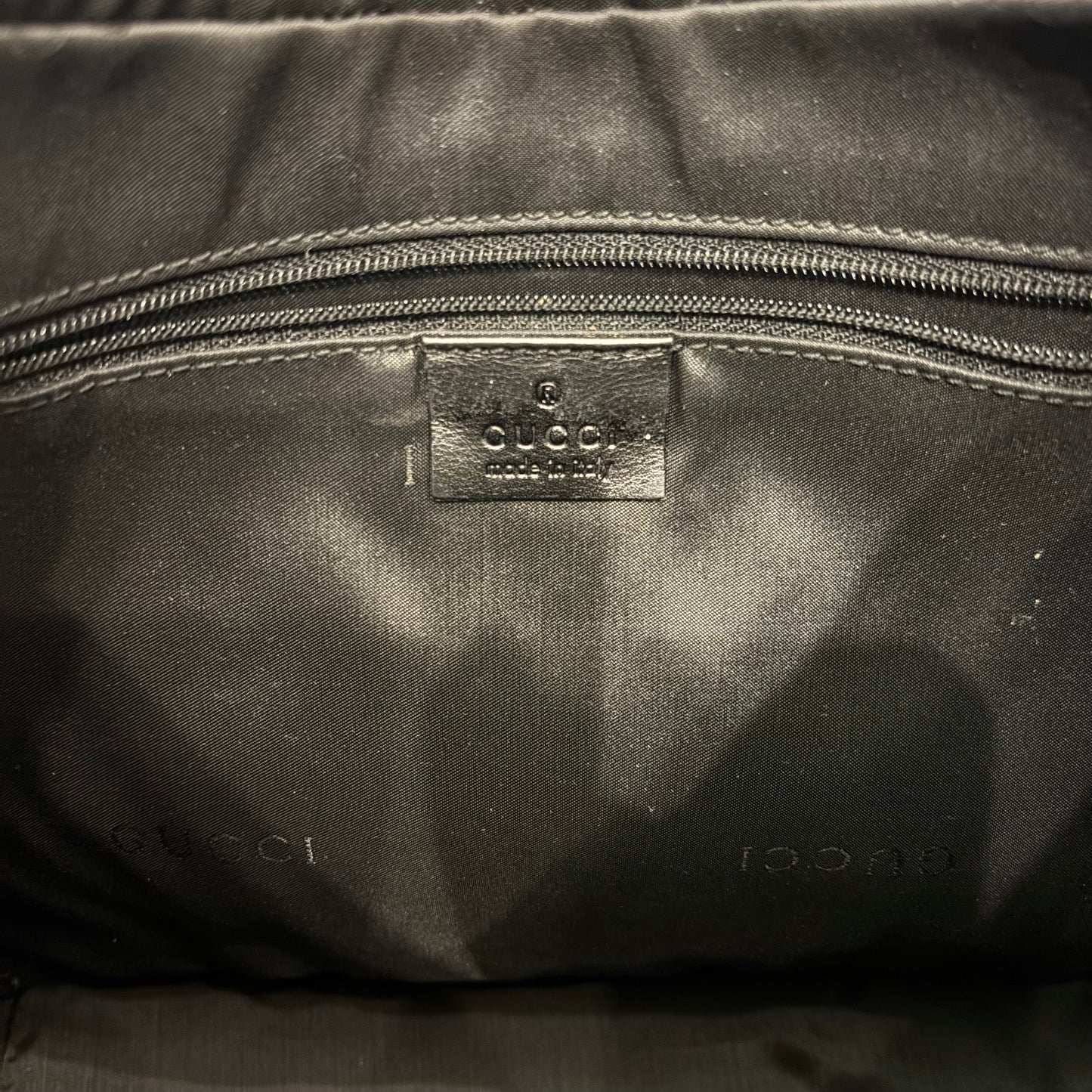 Gucci black leather hobo bag