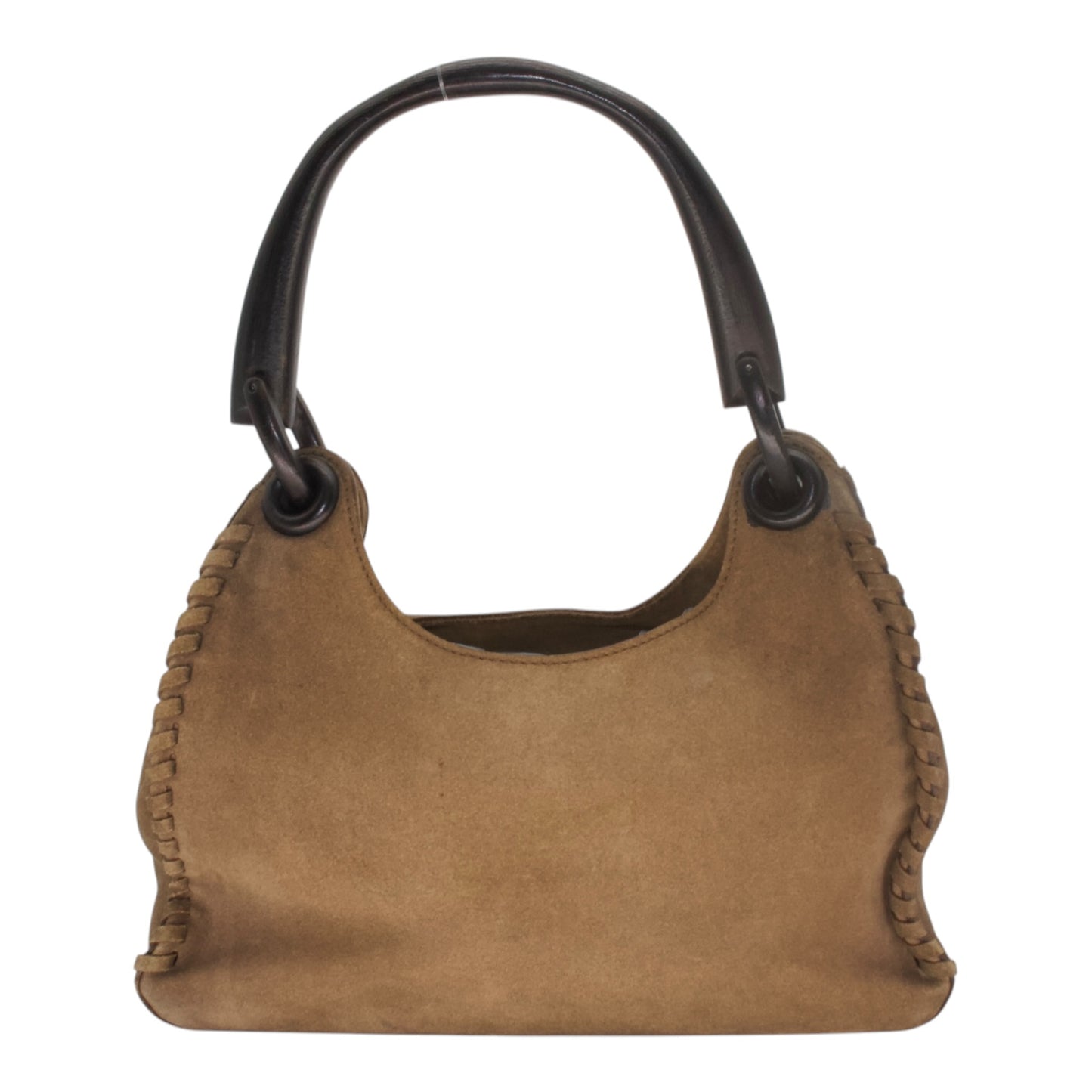 Gucci Brown Suede Whipstitch Hobo Bag