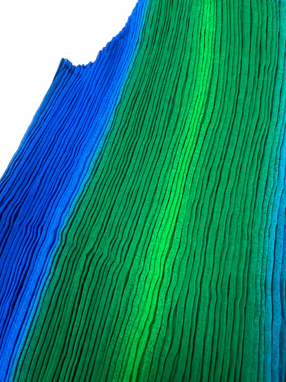 Green/Blue Pleated Top