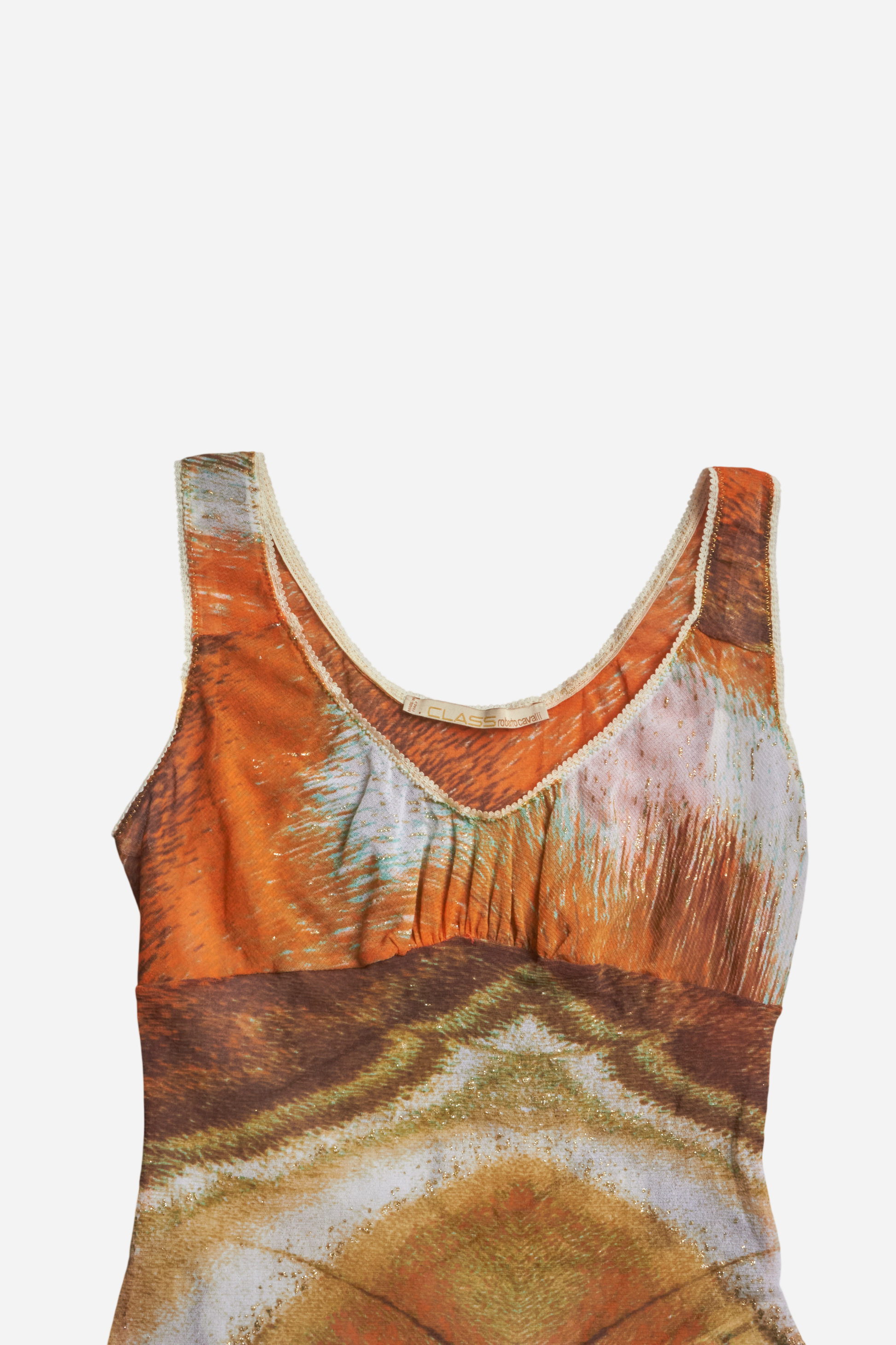 Roberto Cavalli Orange Abstract Print Three-Piece Set