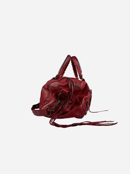 Balenciaga Red Leather City Bag