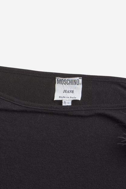 Moschino Black Faux Fur Top