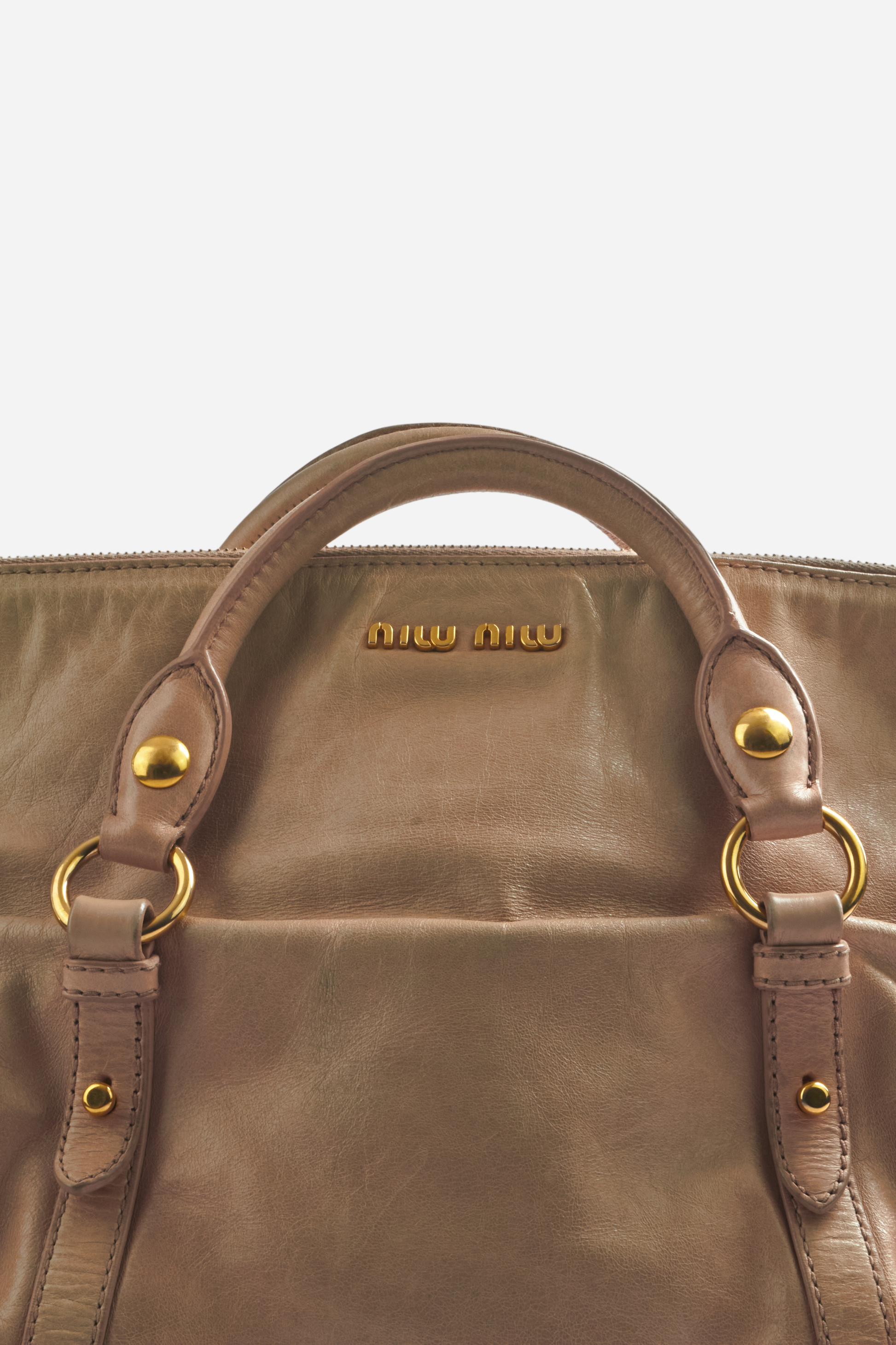 Miu Miu Beige Leather Bow Bag