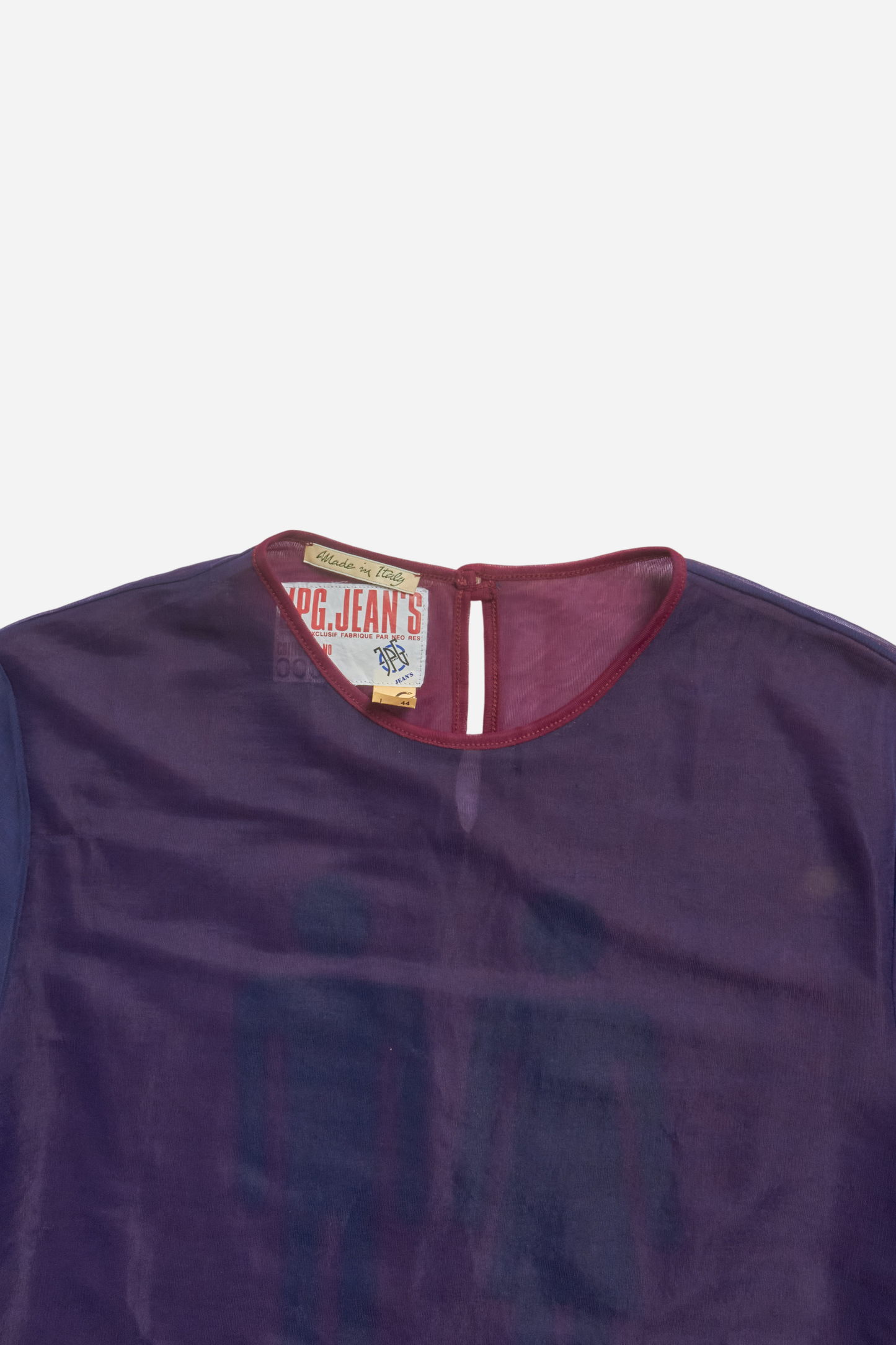 Jean Paul Gaultier Purple/Red Mesh Top
