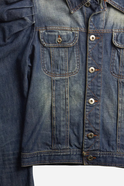 Dolce & Gabbana Blue Denim Puffy Jacket