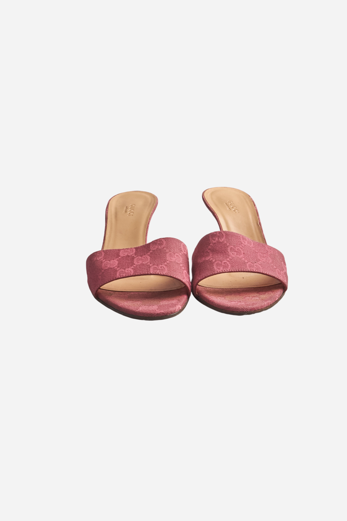 Gucci Pink Monogram Heels