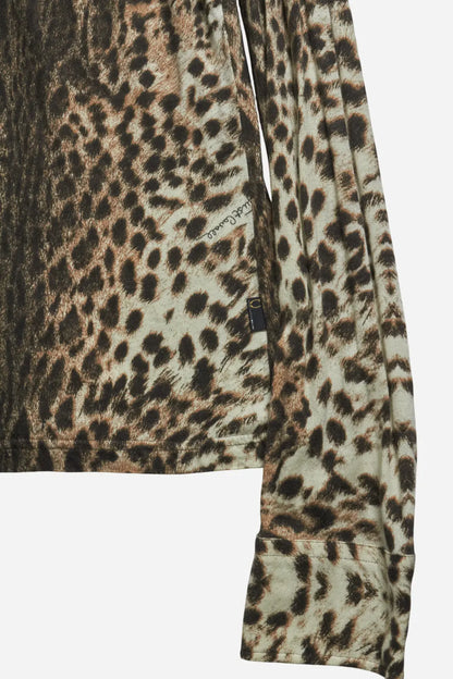 Roberto Cavalli Brown Leopard Print Shirt