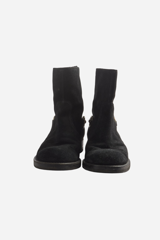 Gucci Black Suede Horstebit Boots