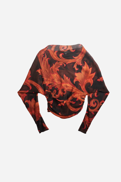 Gianni Versace Silk Baroque Top