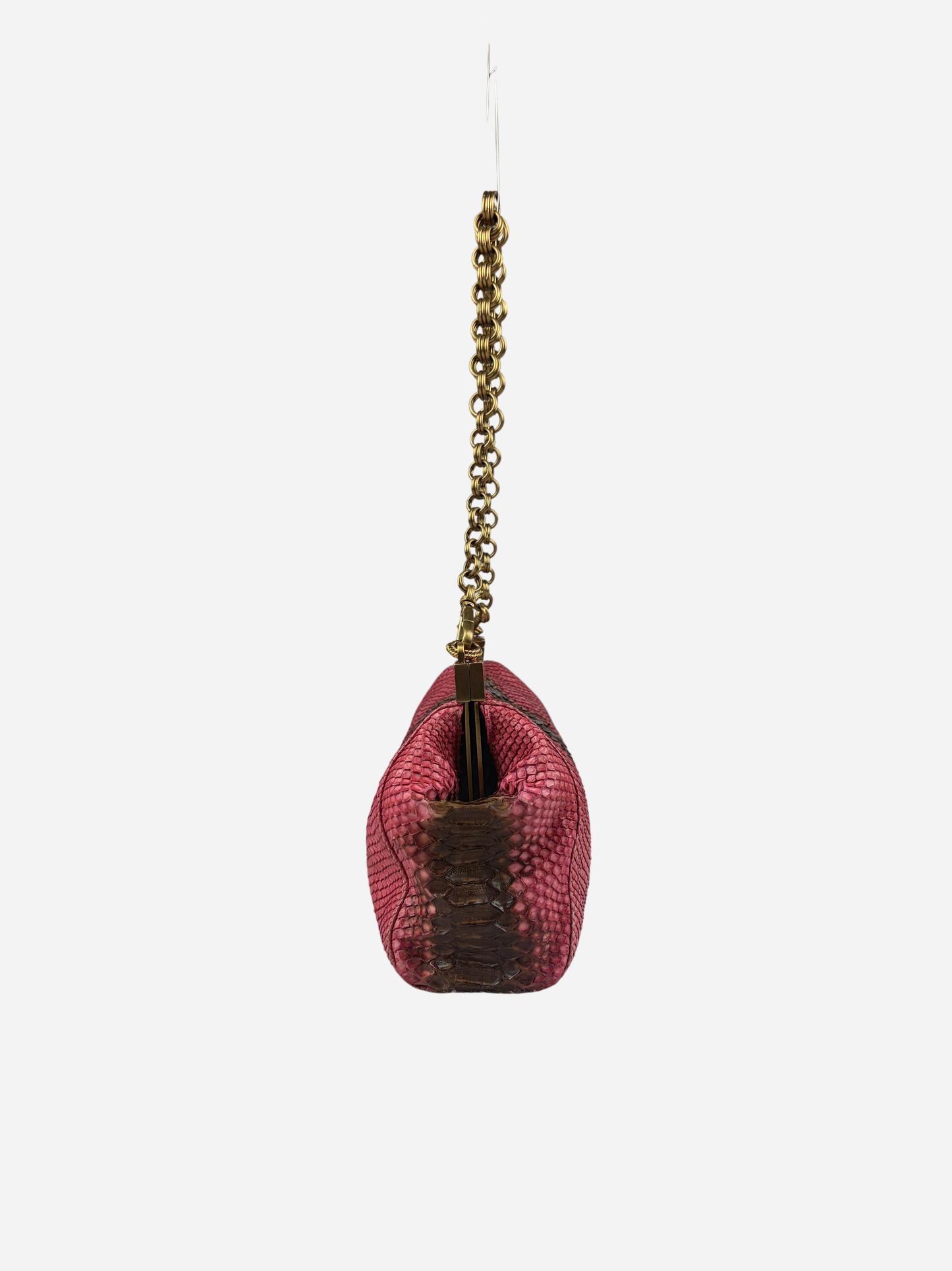 Prada 2004 Pink Brown Python Leather Bag