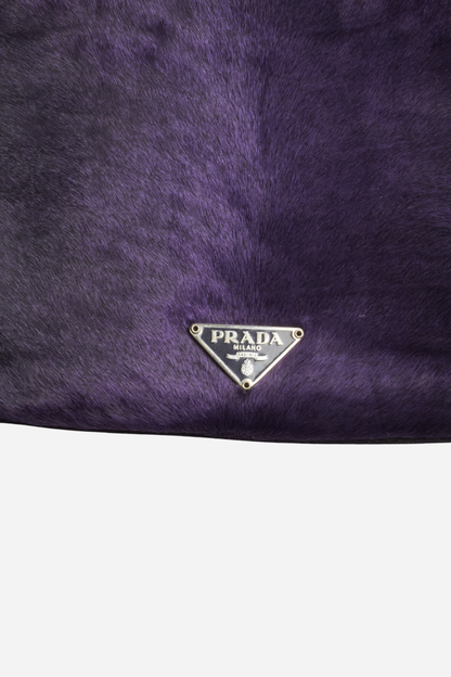 Prada Purple Black Pony Hair Bag