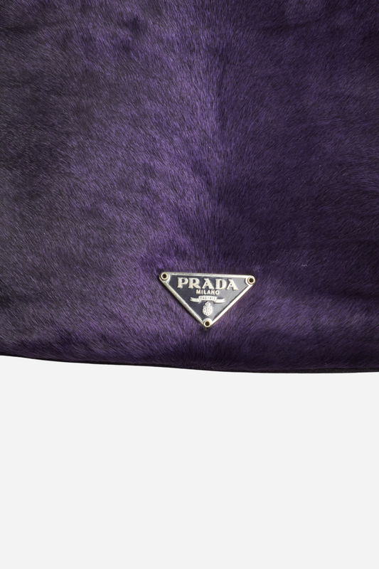 Prada Purple Black Pony Hair Bag