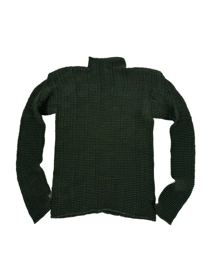 Dark Green Pleated Top