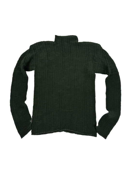 Dark Green Pleated Top