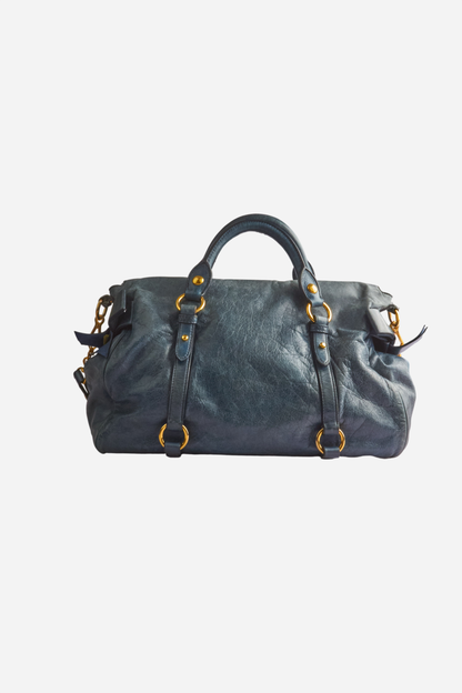 Miu Miu Blue Leather Bow Bag
