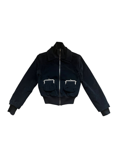 Moschino velvet coin pouch bomber