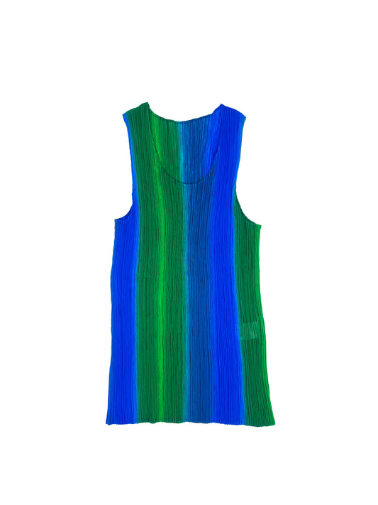 Green/Blue Pleated Top