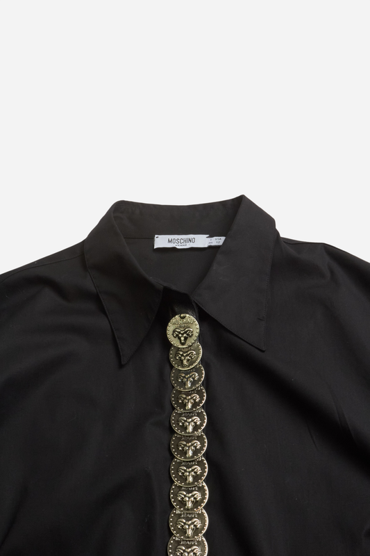 Moschino Black Goat Coins Shirt