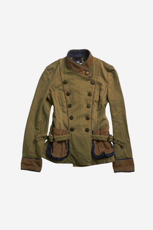 Cavalli Olive Green Button Up Jacket