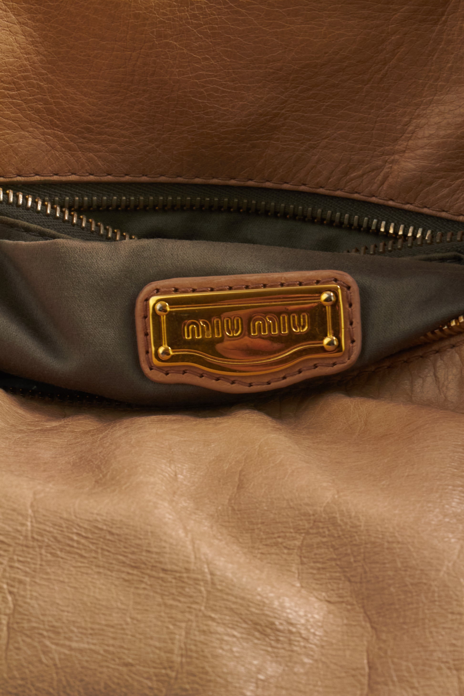 Miu Miu Beige Leather Bow Bag