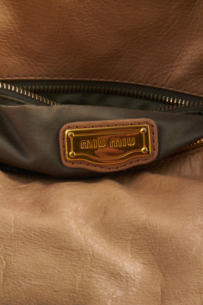 Miu Miu Beige Leather Bow Bag