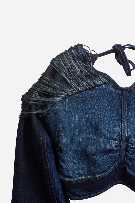 Jean Paul Gaultier Denim Fringe Top
