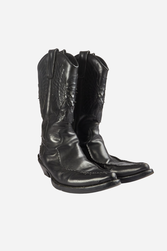 Roberto Cavalli Black Leather Boots