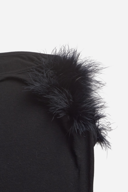 Moschino Black Faux Fur Top