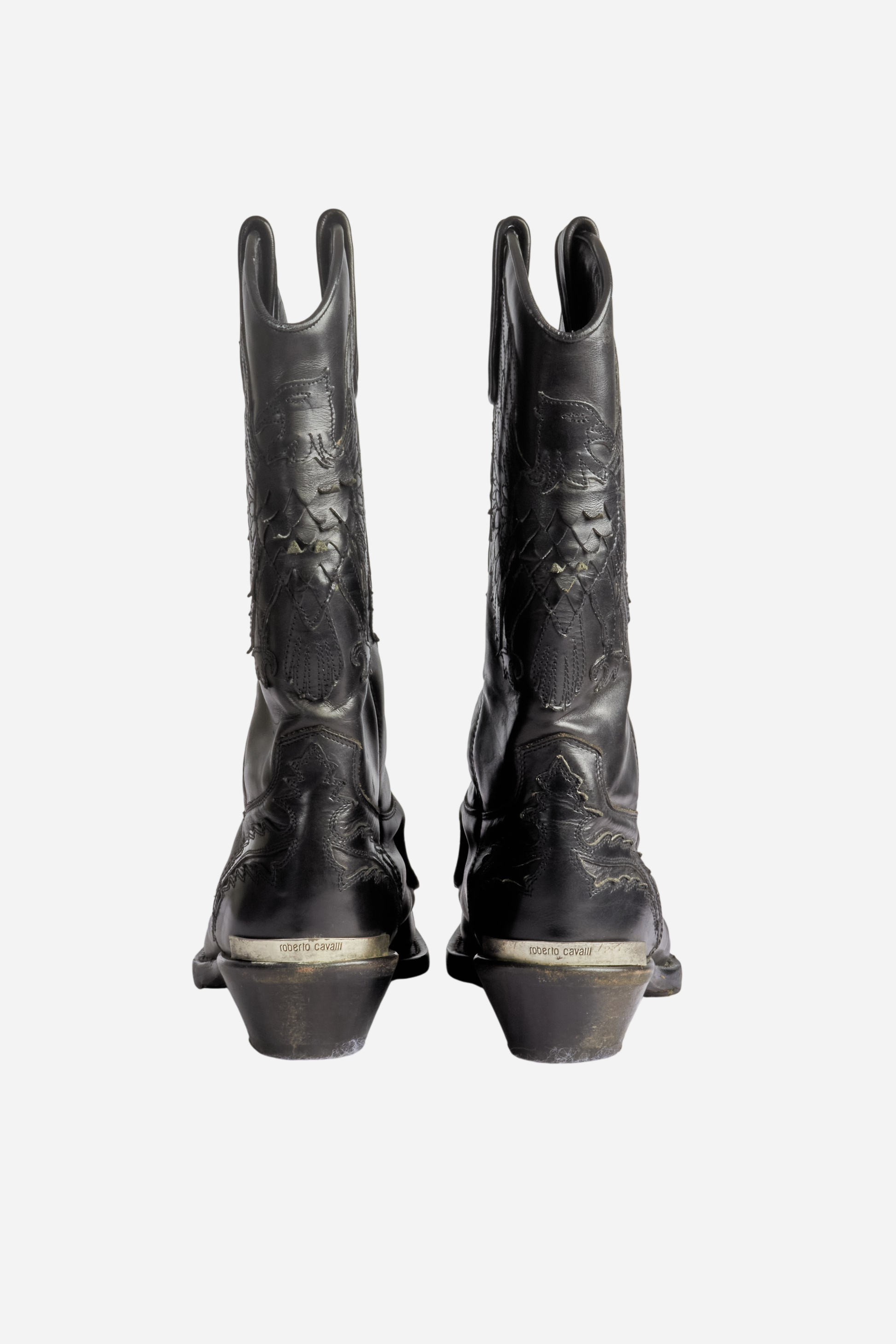 Roberto Cavalli Black Leather Boots
