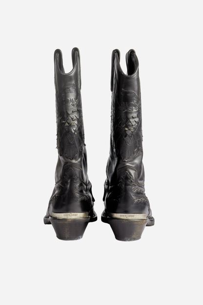 Roberto Cavalli Black Leather Boots