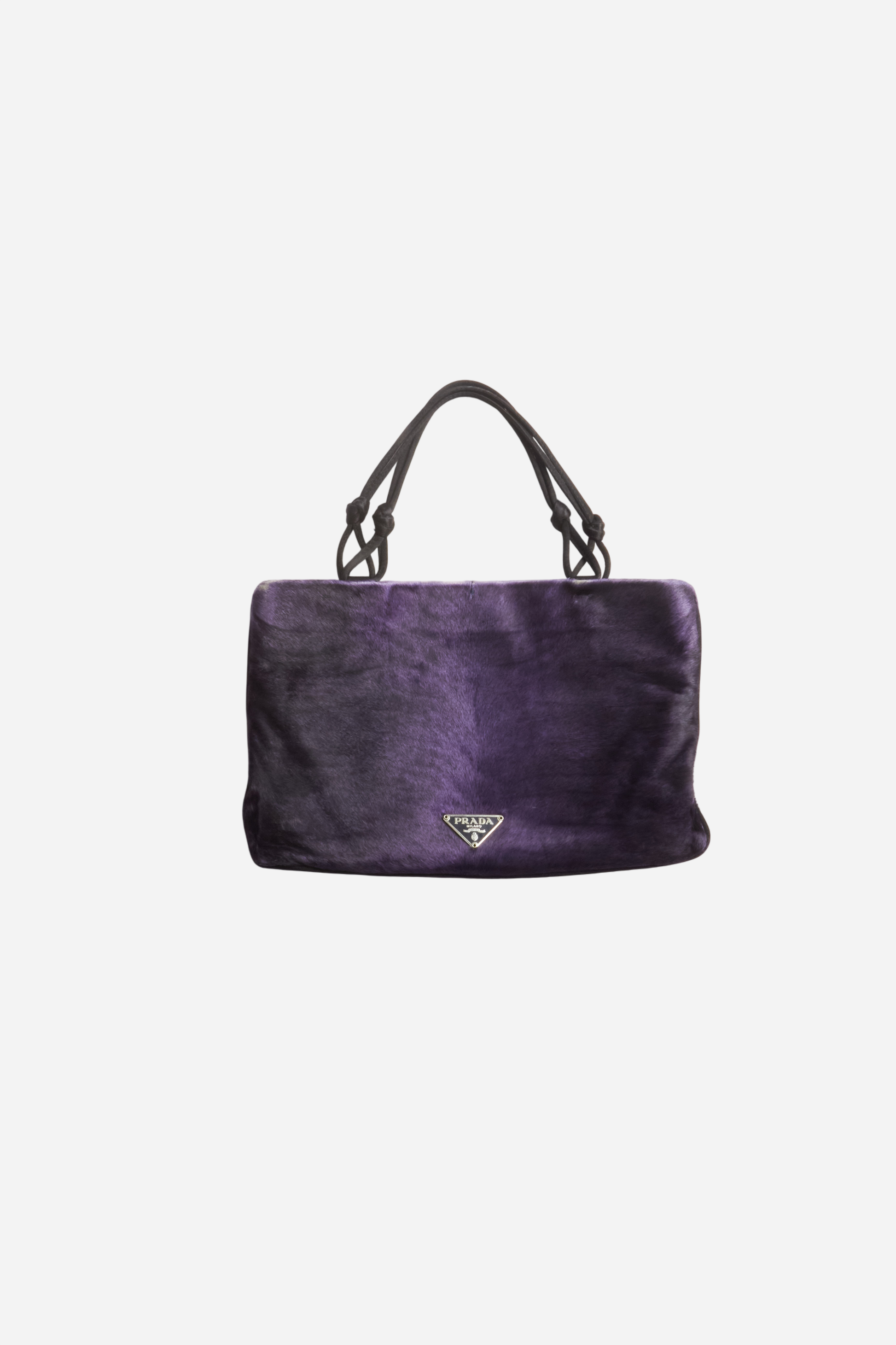 Prada Purple Black Pony Hair Bag