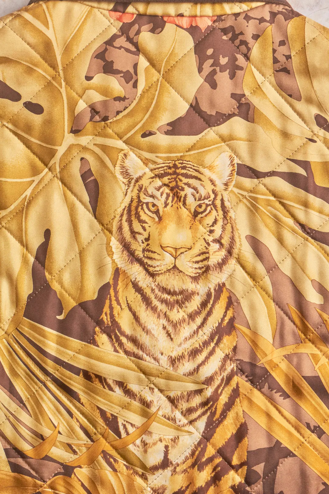 Ferragamo Brown Silk Jungle Jacket