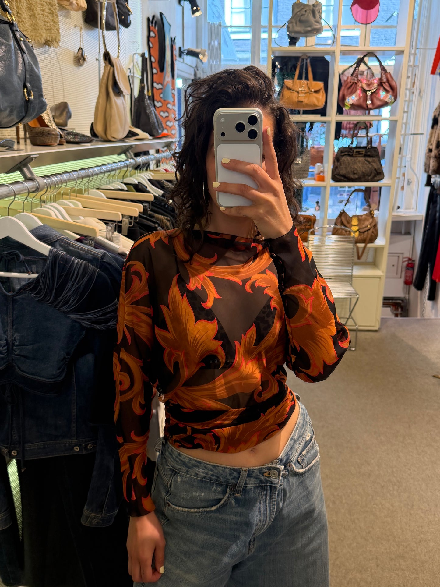 Gianni Versace Silk Baroque Top