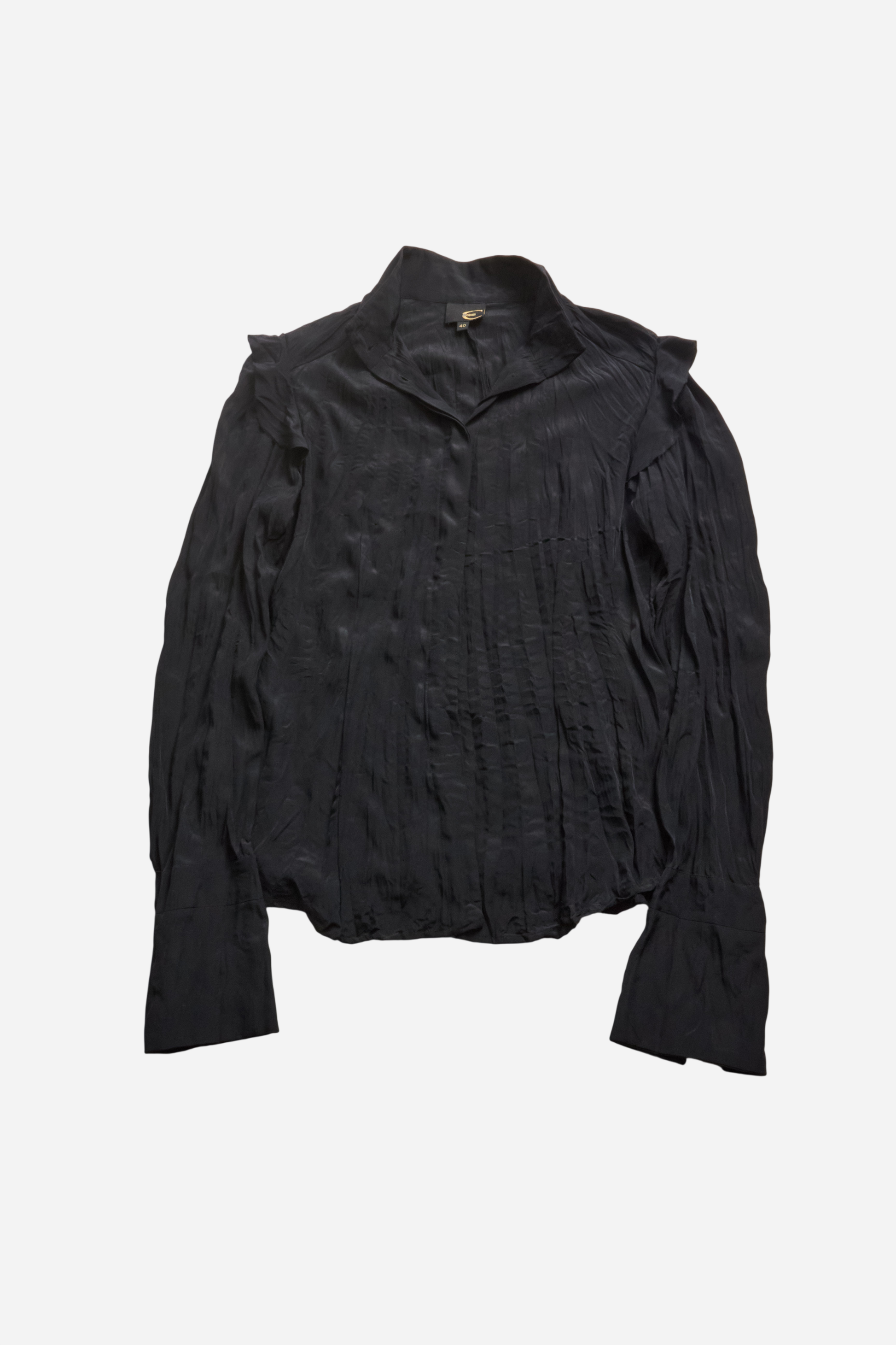 Cavalli Black Black Pleated shirt