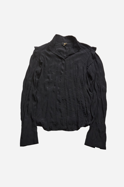 Cavalli Black Black Pleated shirt
