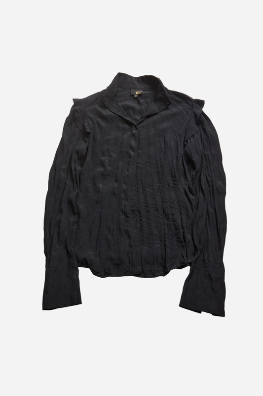 Cavalli Black Black Pleated shirt