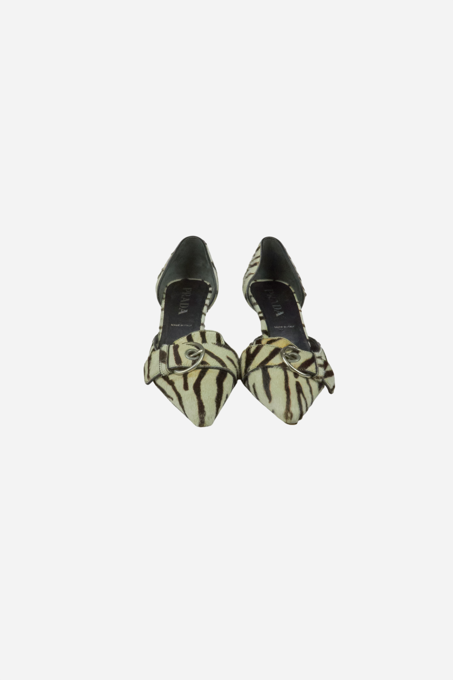 Prada S/S02 Pony Hair Zebra Heels