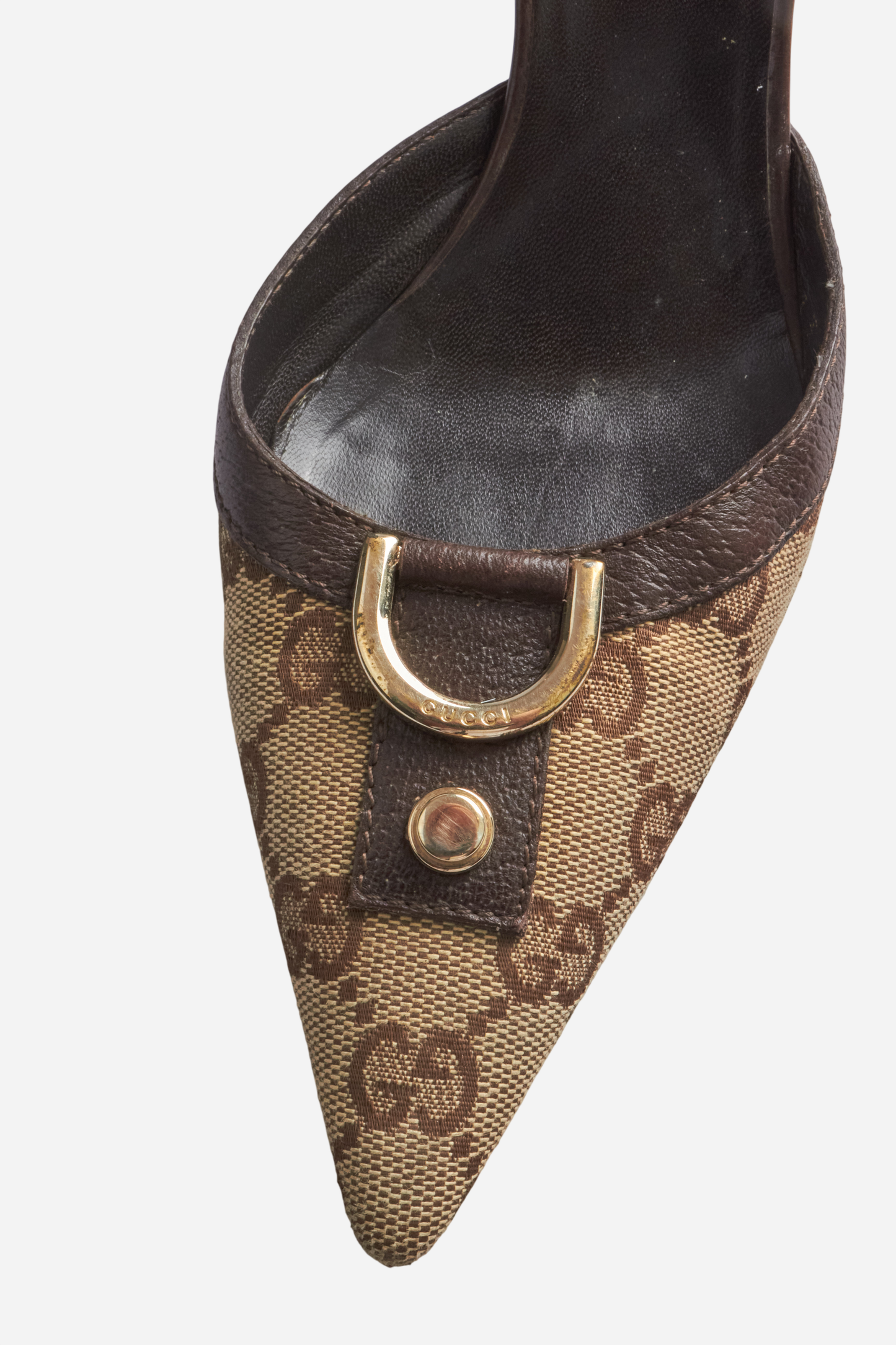 Gucci Beige Monogram Abbey Heels