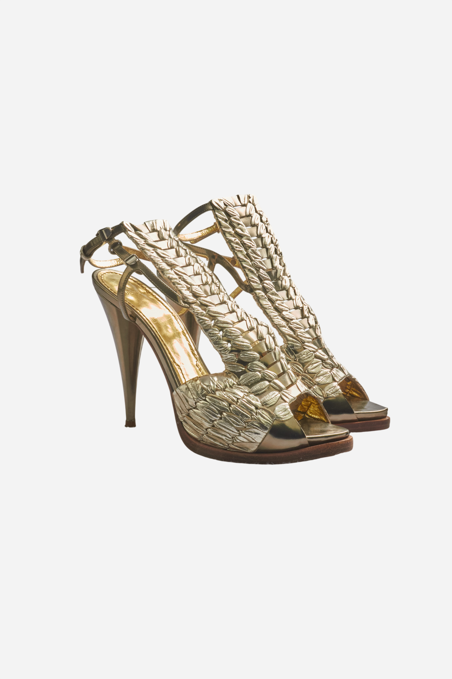 Givenchy Gold Gladiator Heels