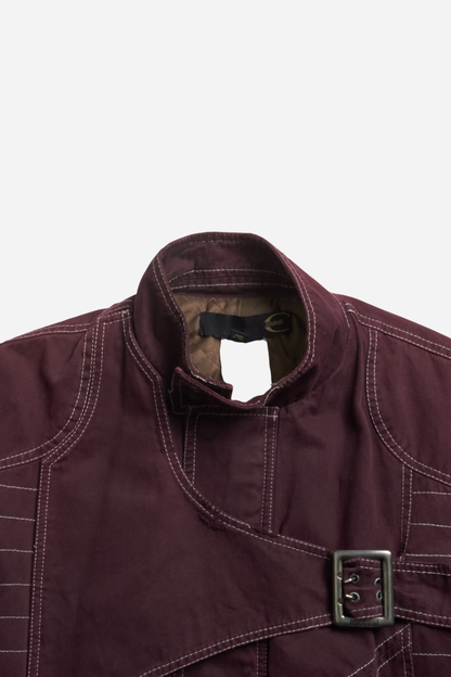 Cavalli Burgundy White Stitch Jacket